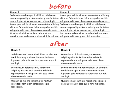 add space between text and table borders